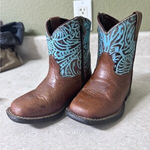 Ariat Kids Brown and Teal Boots